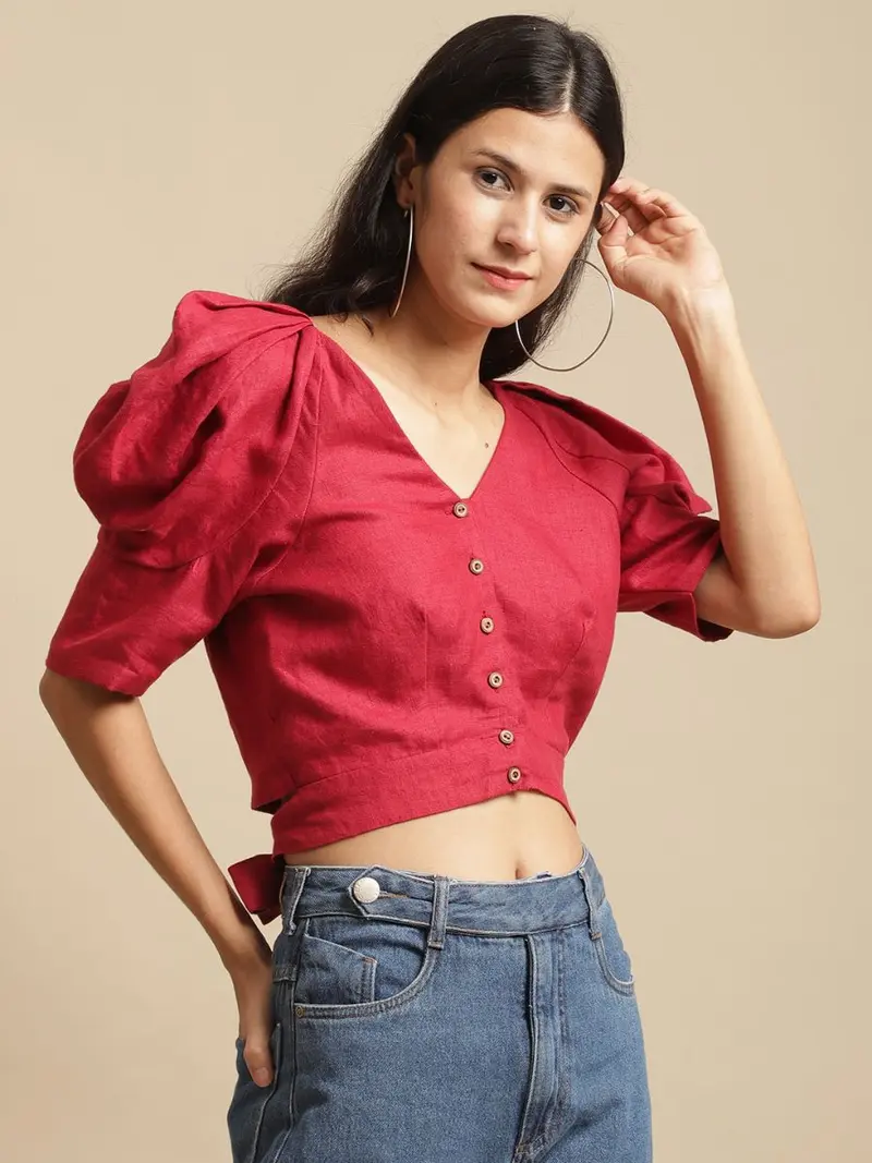 100% Hemp Akira Hemp Top Red