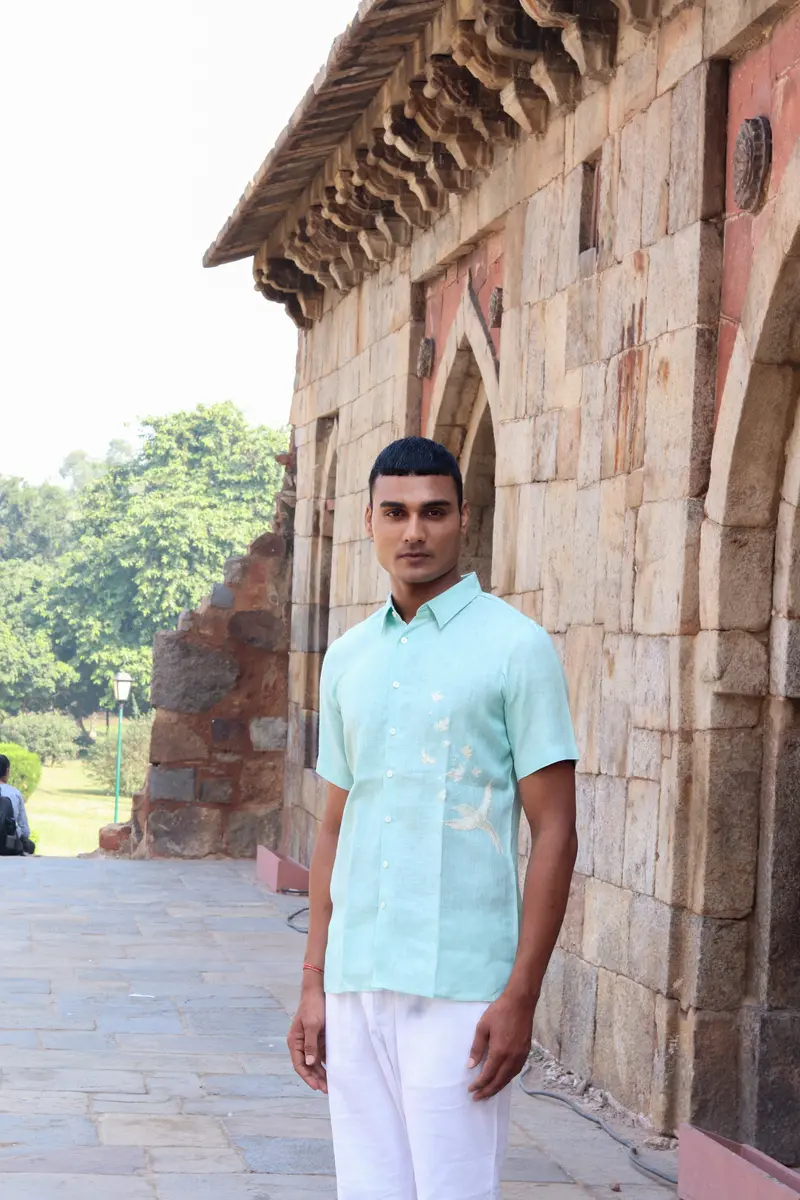 100% Hemp Blue Hemp Shirt