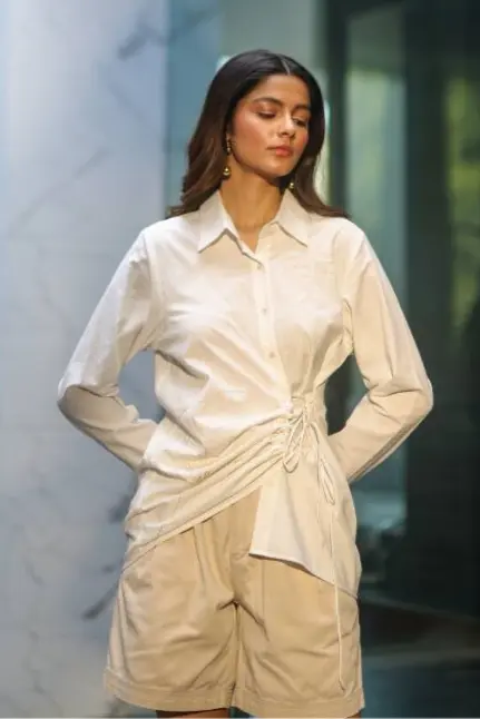 100% Hemp White Hemp Wrap Shirt