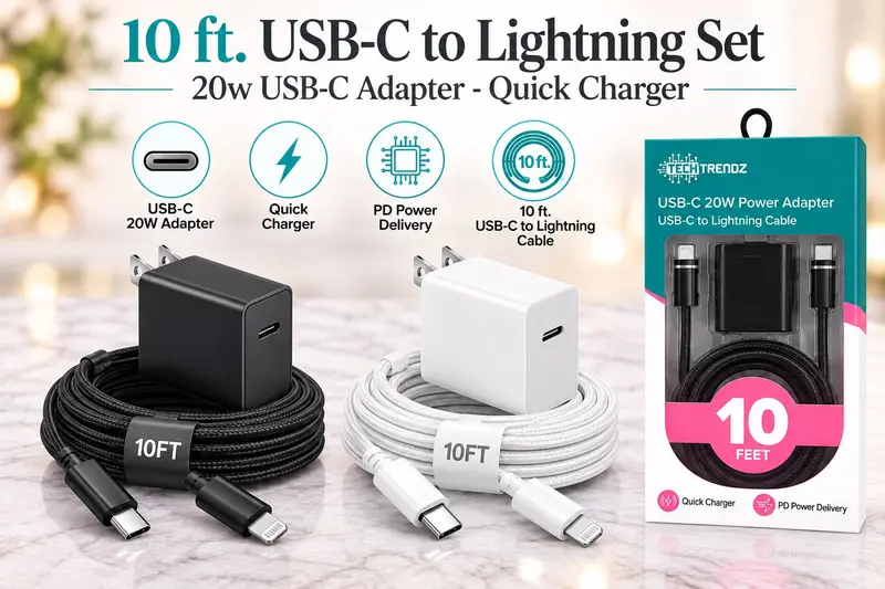 10ft. USBC to Lightning Fast Charging Set - PREORDER