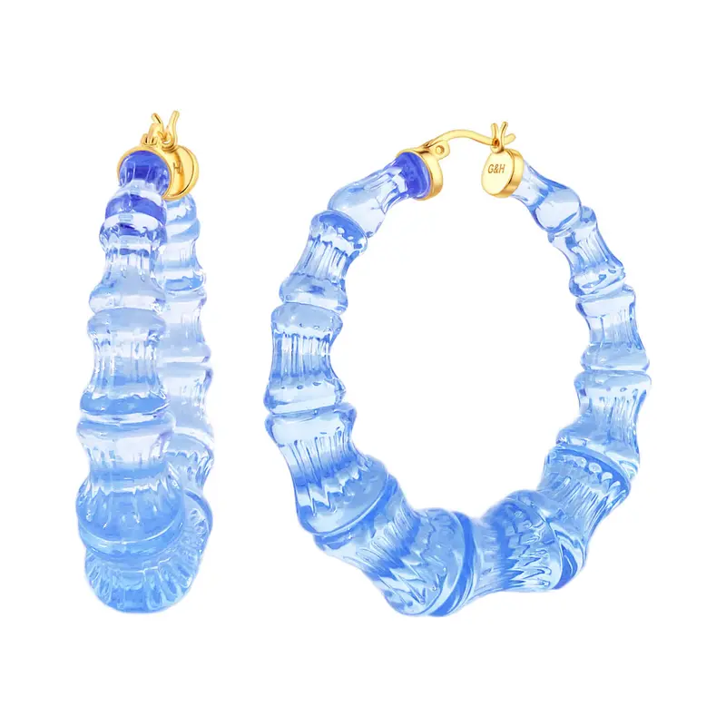 2" Blueberry Bamboo Hoop Earrings