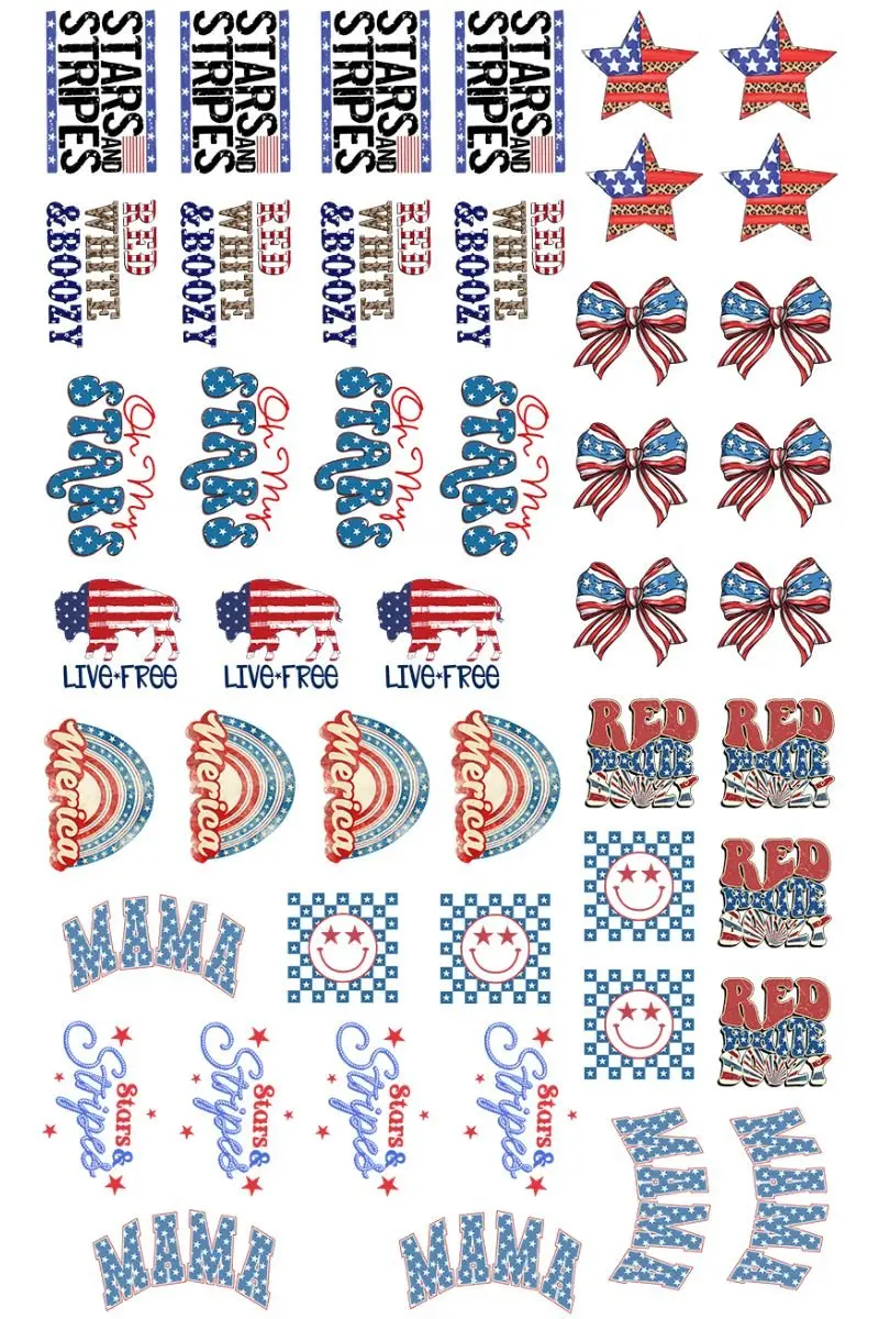 22 x 36 Patriotic Version 3 Pre-Made Hat Gang Sheet