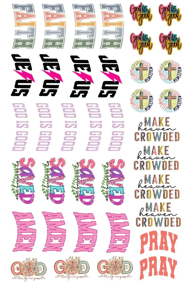 22 x 36 Religious Pre-Made Hat Gang Sheet
