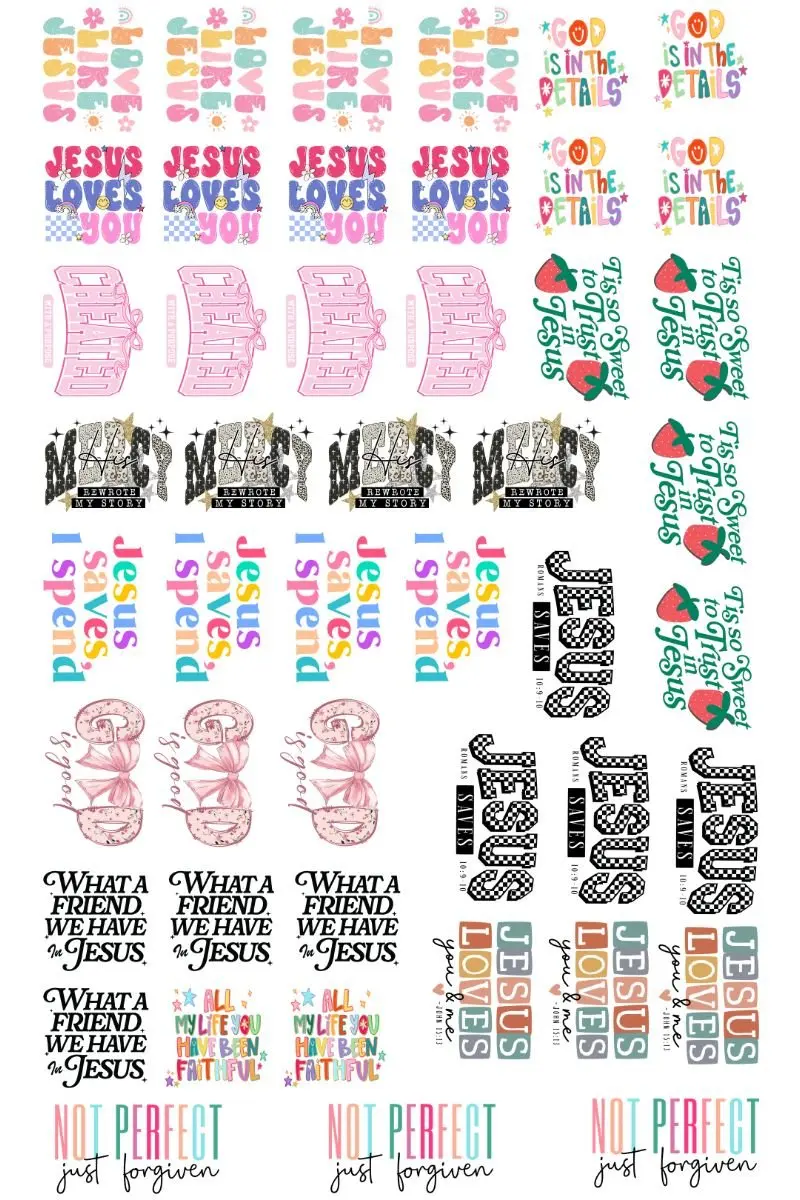 22 x 36 Religious Version 3 Pre-Made Hat Gang Sheet