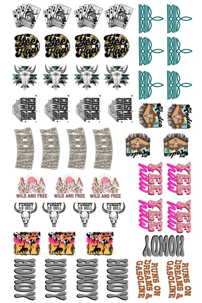 22 x 36 Western Version 2 Pre-Made Hat Gang Sheet