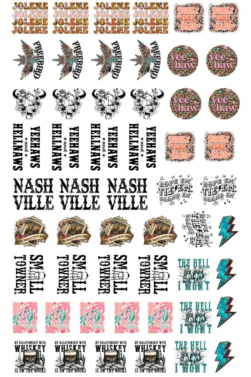 22 x 36 Western Version 4 Pre-Made Hat Gang Sheet