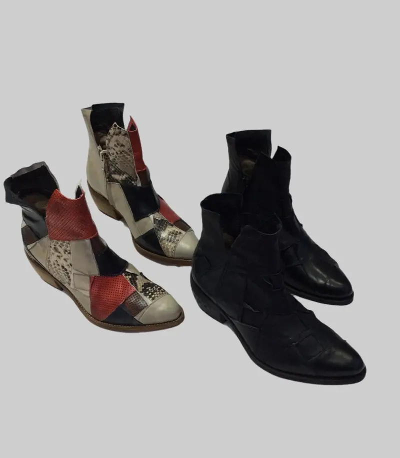 3D Patchwork Handcrafted Leather Boots