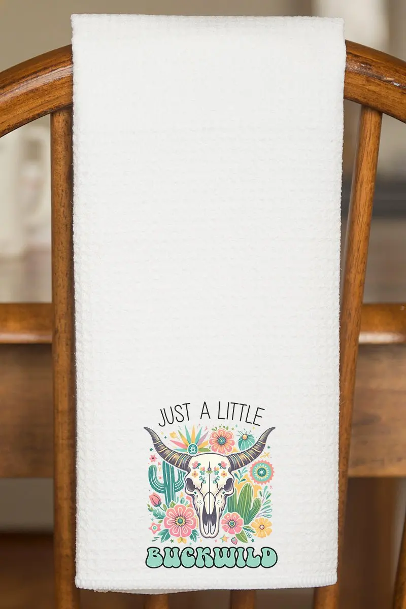 A Little Buckwild Waffle Kitchen Towel