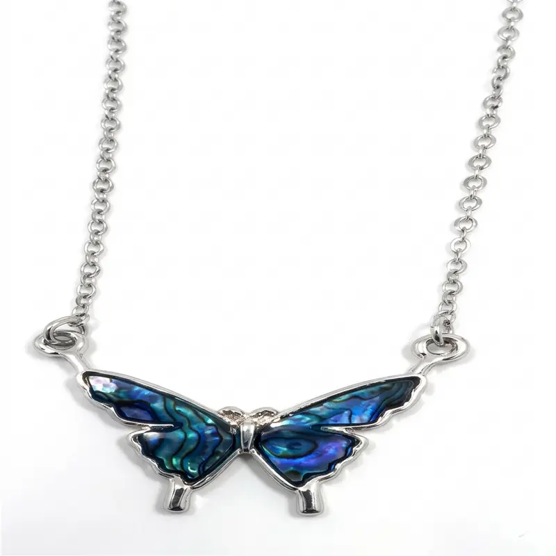 Abalone Shell Butterfly Necklace
