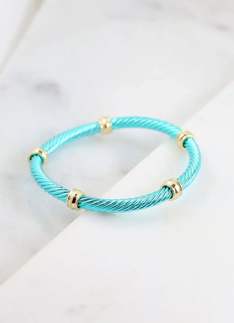 Abbottsford Stretch Cable Bracelet Turquoise