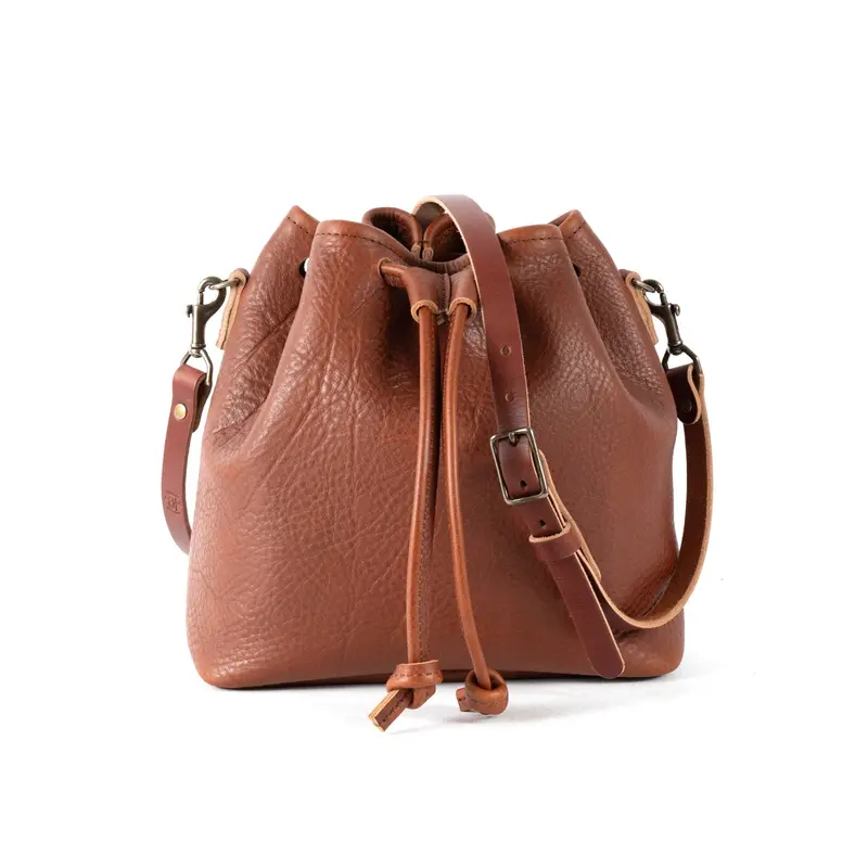 ABBY LEATHER BUCKET BAG - SADDLE | SADDLE STRAPS