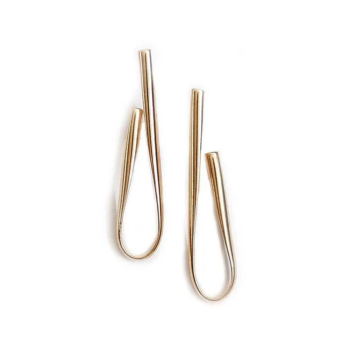 Abstract Loop Earrings - Gold