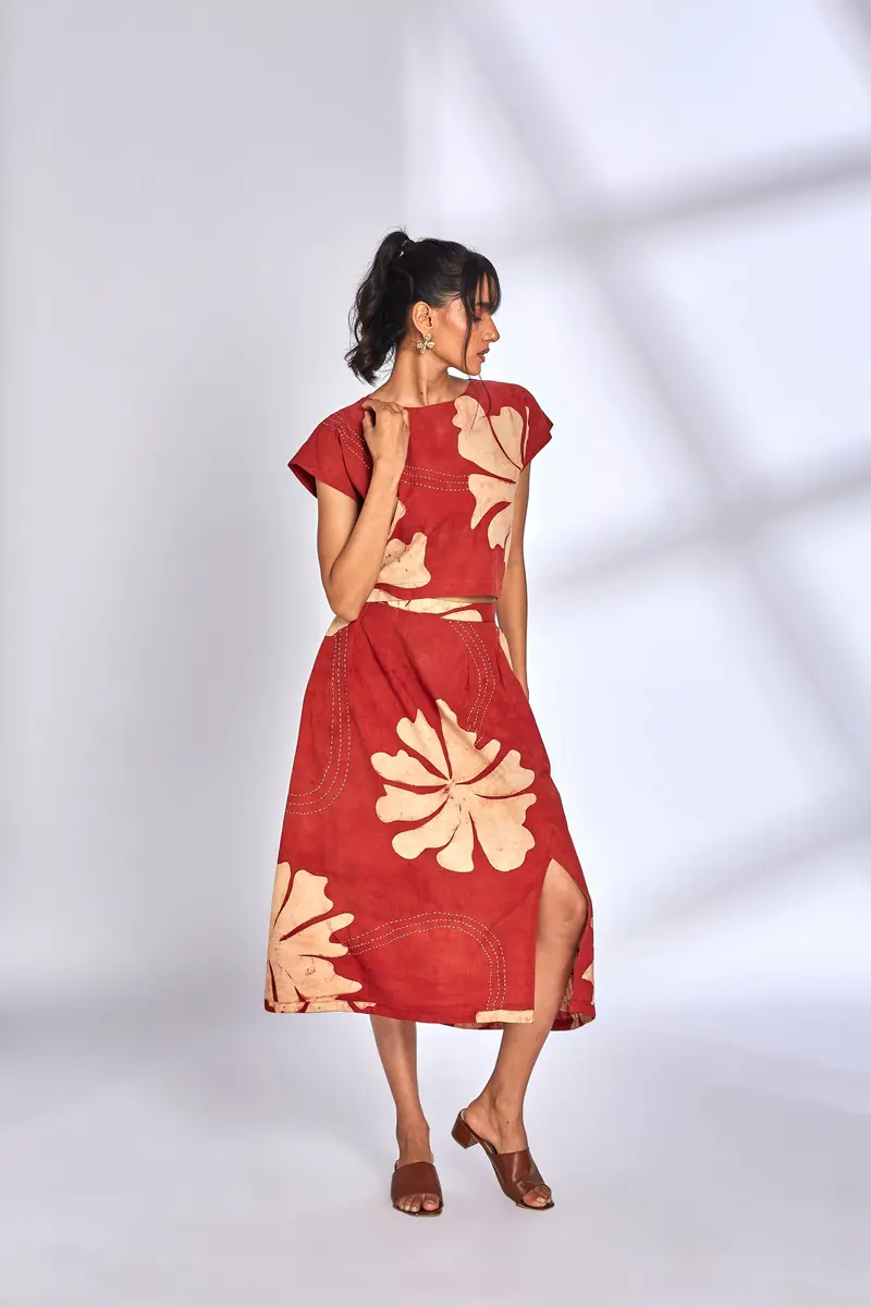 Ajrakh Hand Painted Skirt Set