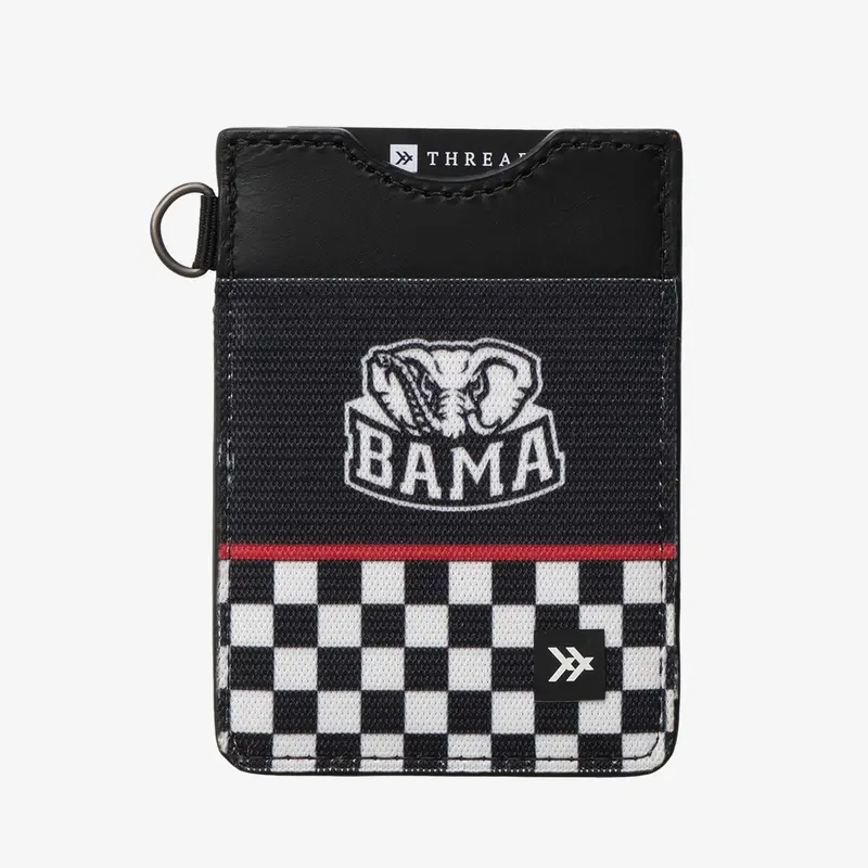 Alabama Black Checker - Vertical Leather Wallet