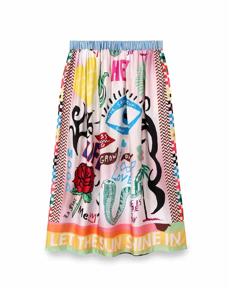 Alex Printed Midi Skirt