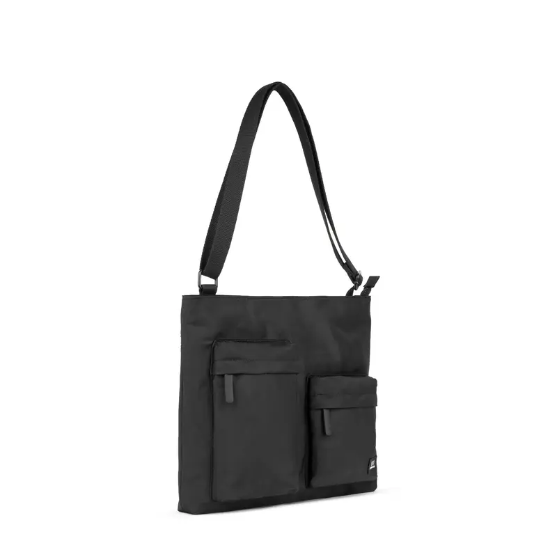 All Black Moorgate Messenger Bag in Black