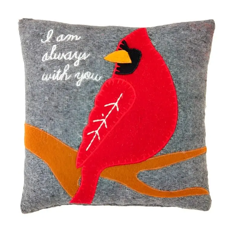 Alway Cardinal Felt Pillow by Mudpie