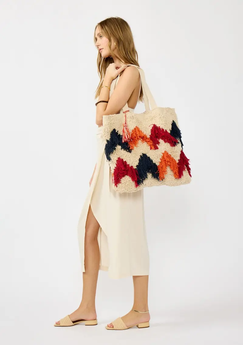 Amalfi Coast Fringed Tote