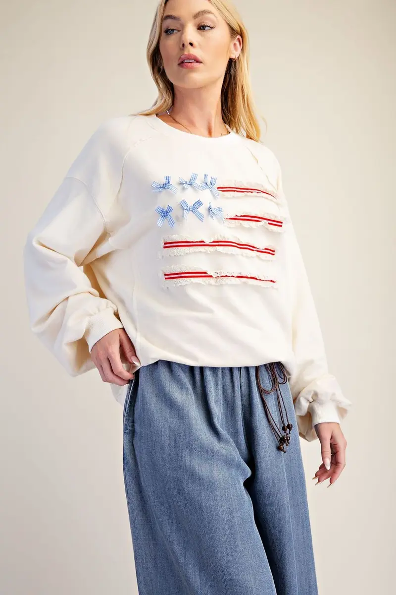 American Flag Washed Terry Pullover PREORDER