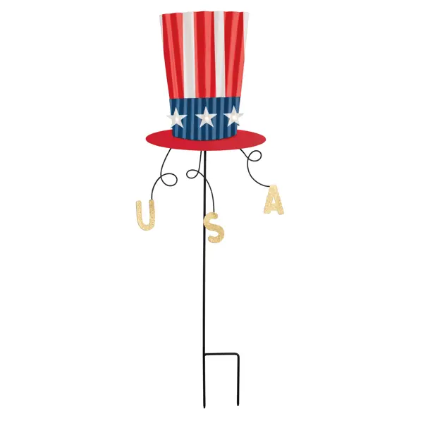 Americana Hat Yard Stake by Evergreen Enterprises