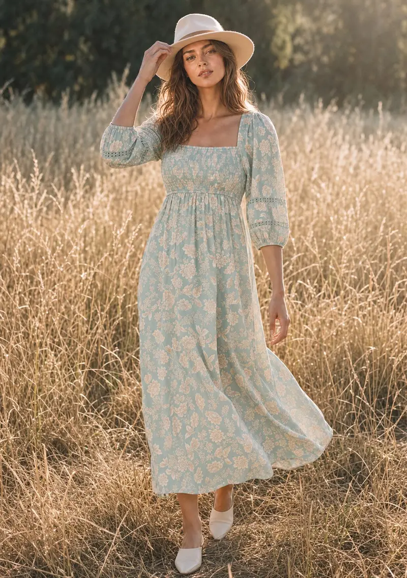 Amora Smocked Maxi Dress