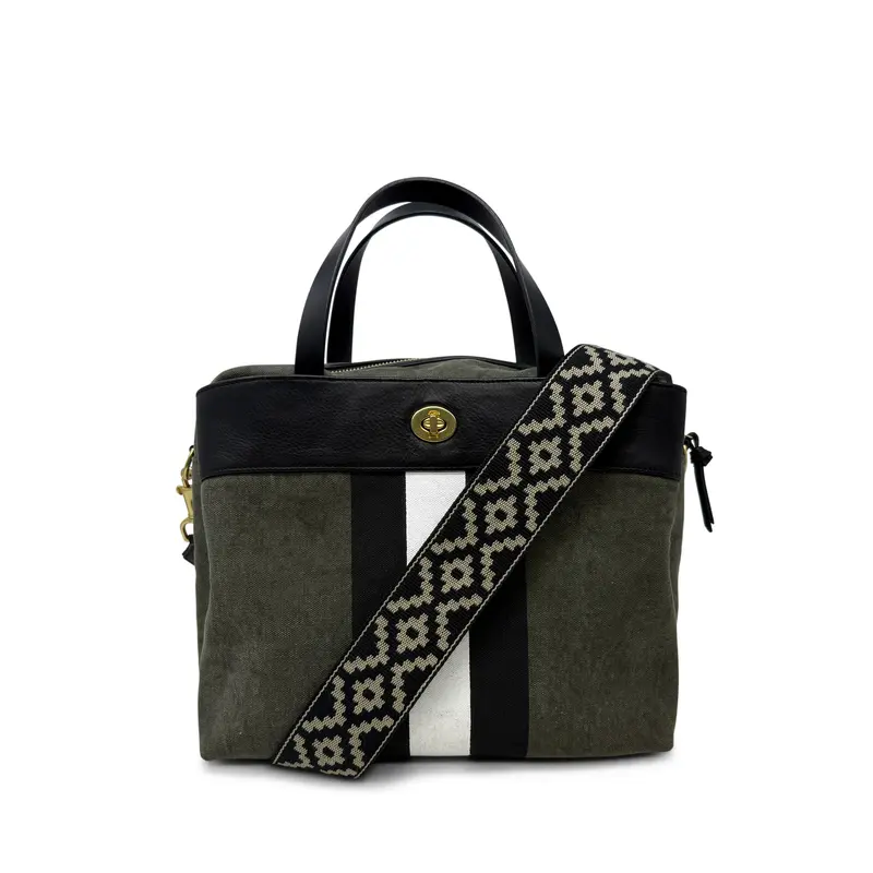 Amore - Olive Canvas Stripe