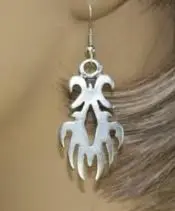 Antique Silver Toned Turkish Earrings