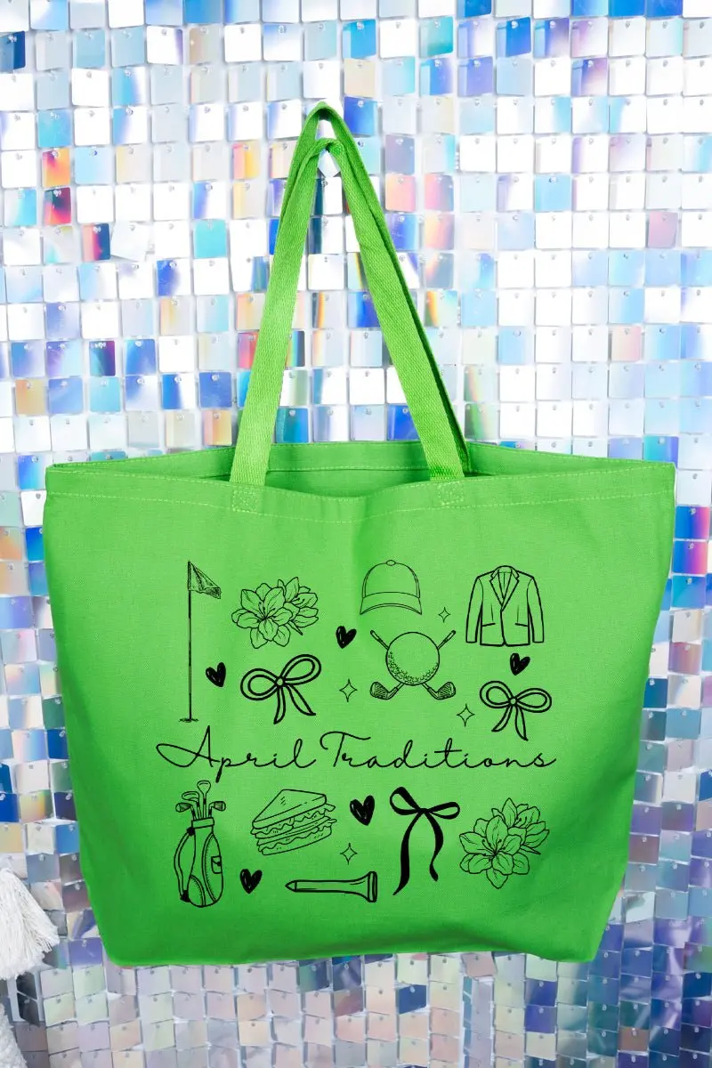 April Traditions Canvas Jumbo Tote