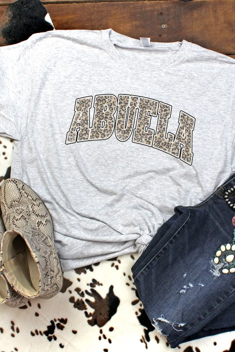 Arched Abuela Leopard Dri-Power 50/50 Tee