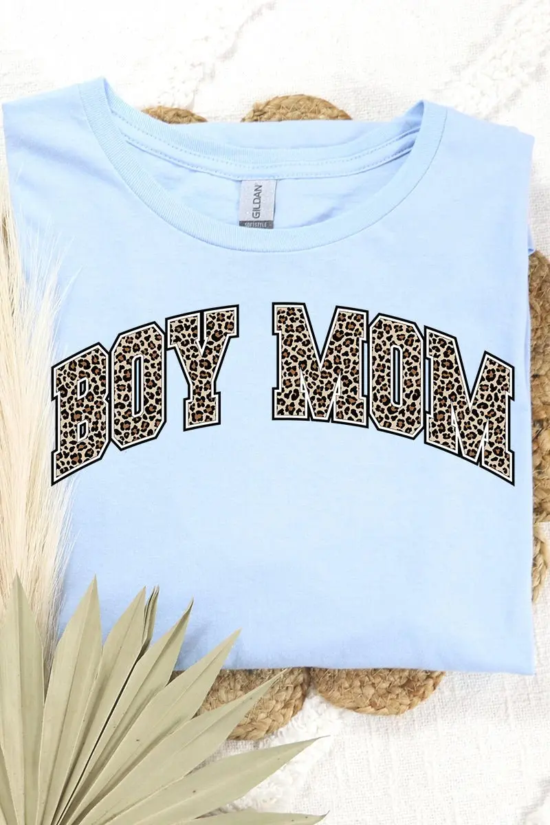 Arched Boy Mom Leopard Dri-Power 50/50 Tee