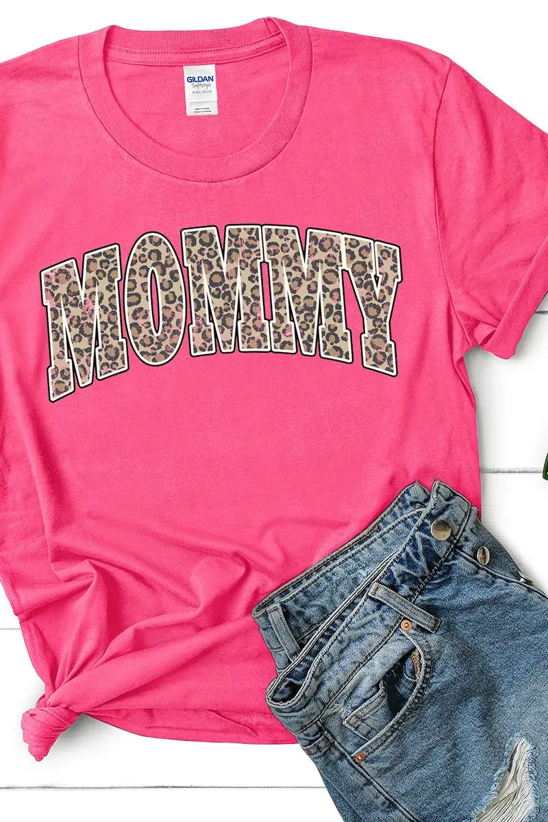 Arched Mommy Leopard Dri-Power 50/50 Tee