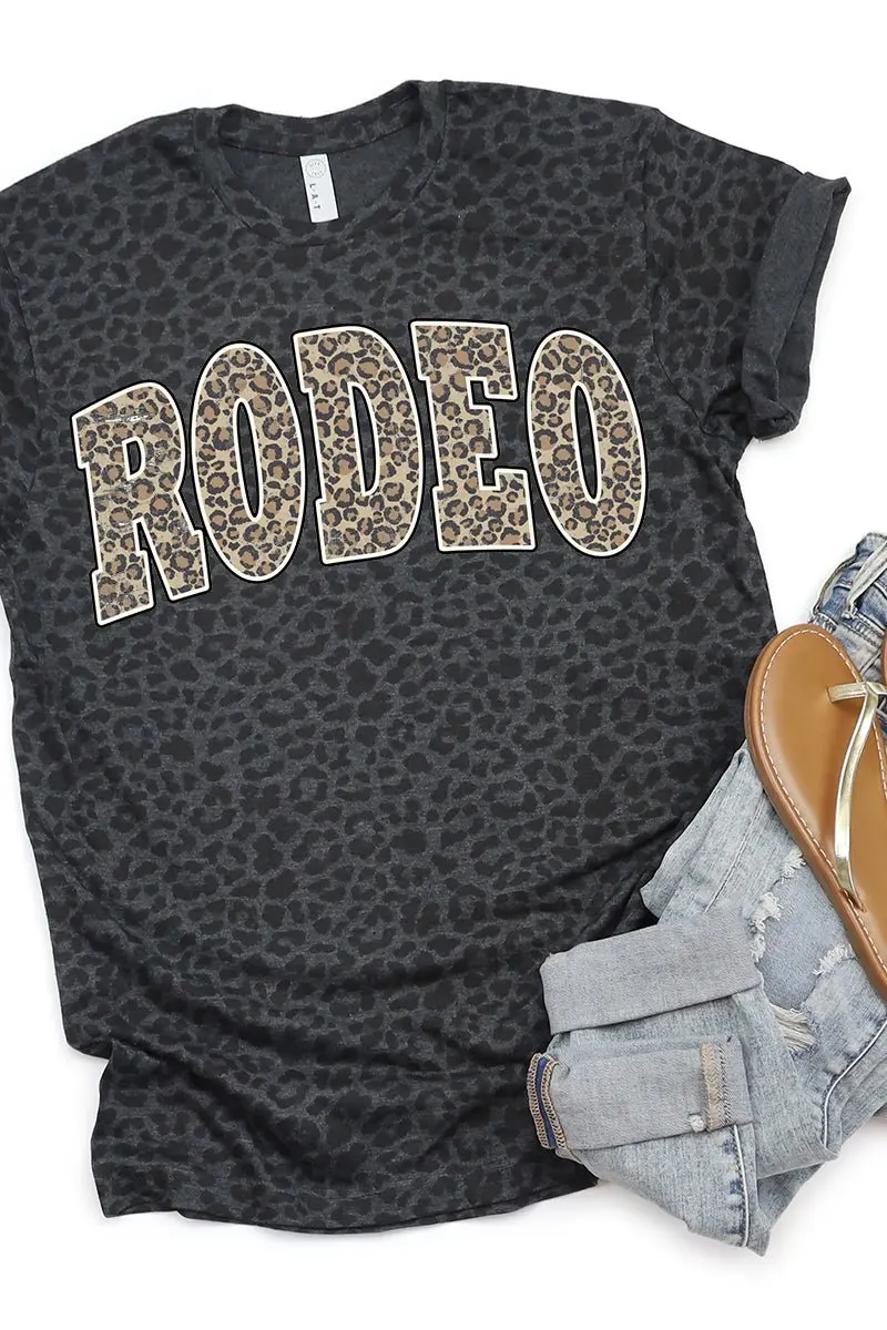 Arched Rodeo Leopard Fine Jersey Tee