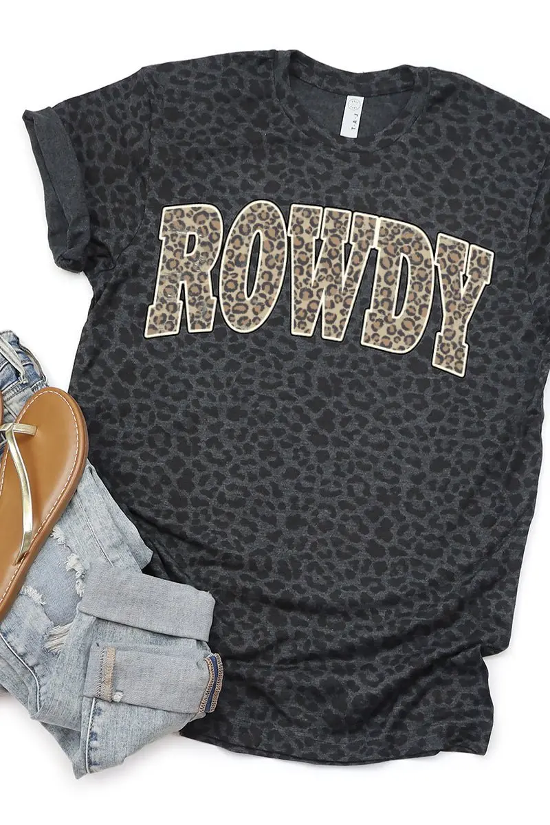 Arched Rowdy Leopard Fine Jersey Tee