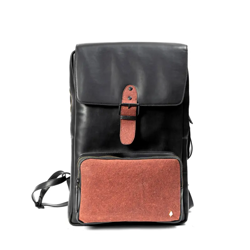 Arden Vegan Leather Backpack - Black