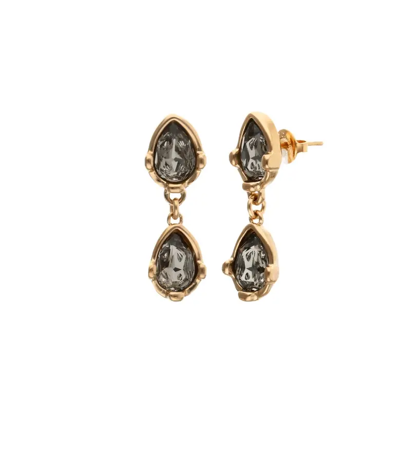 Astra Earrings in Gold & Grey
