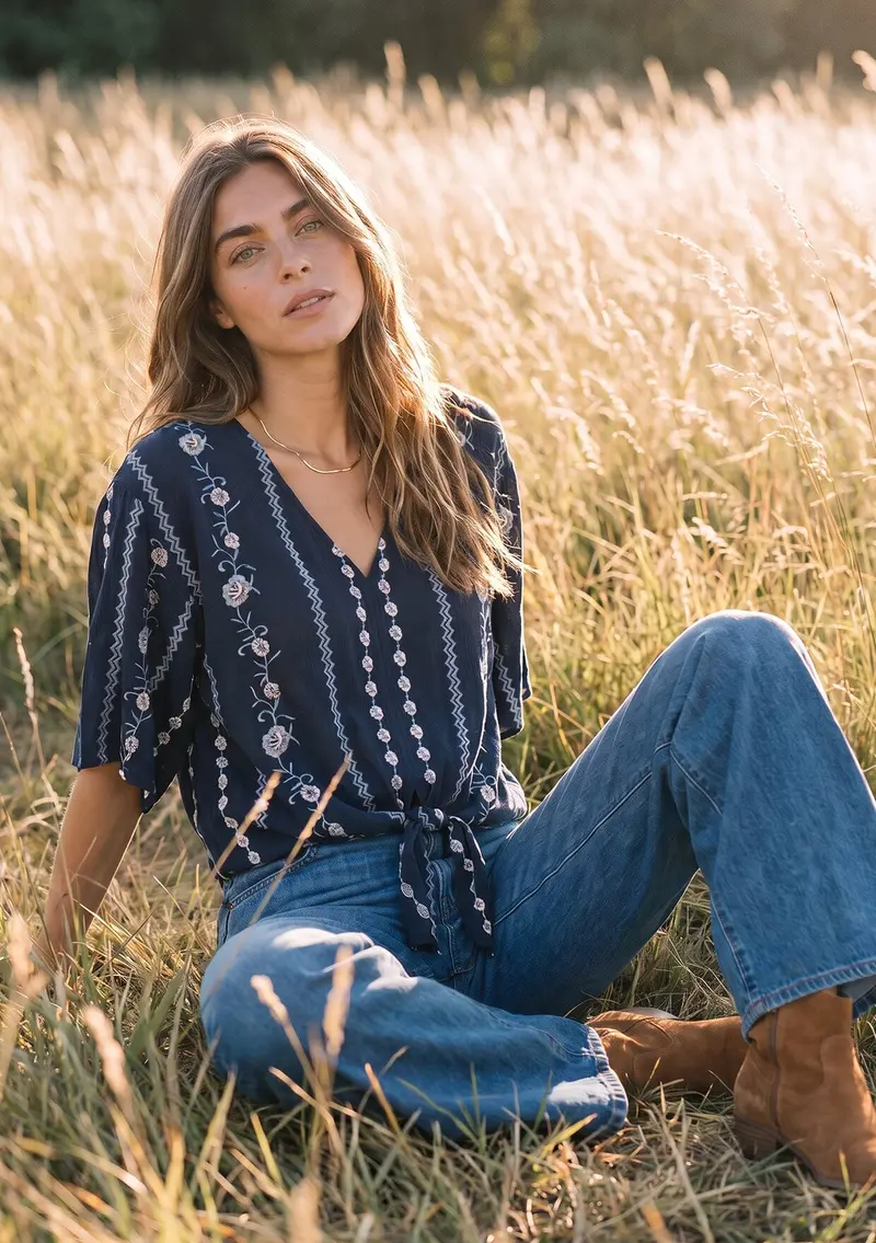 Audrey Embroidered Top