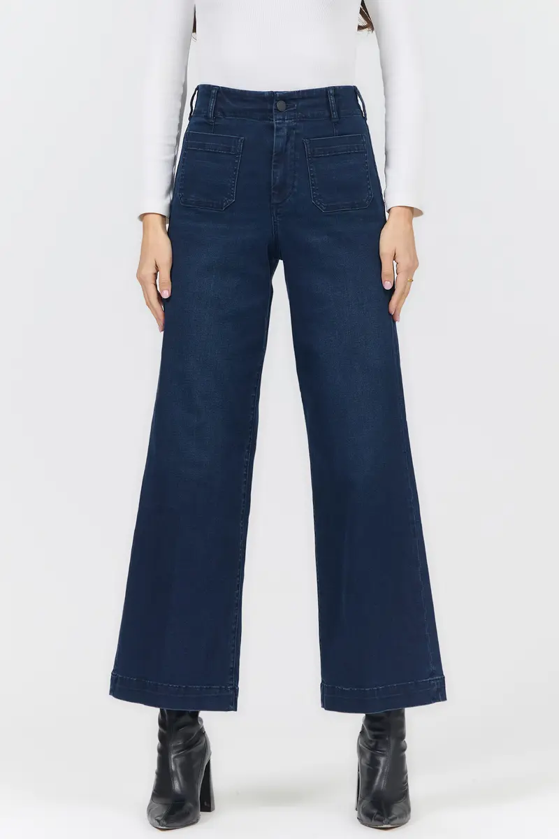 Audrey Wide Leg Jean in Roselle