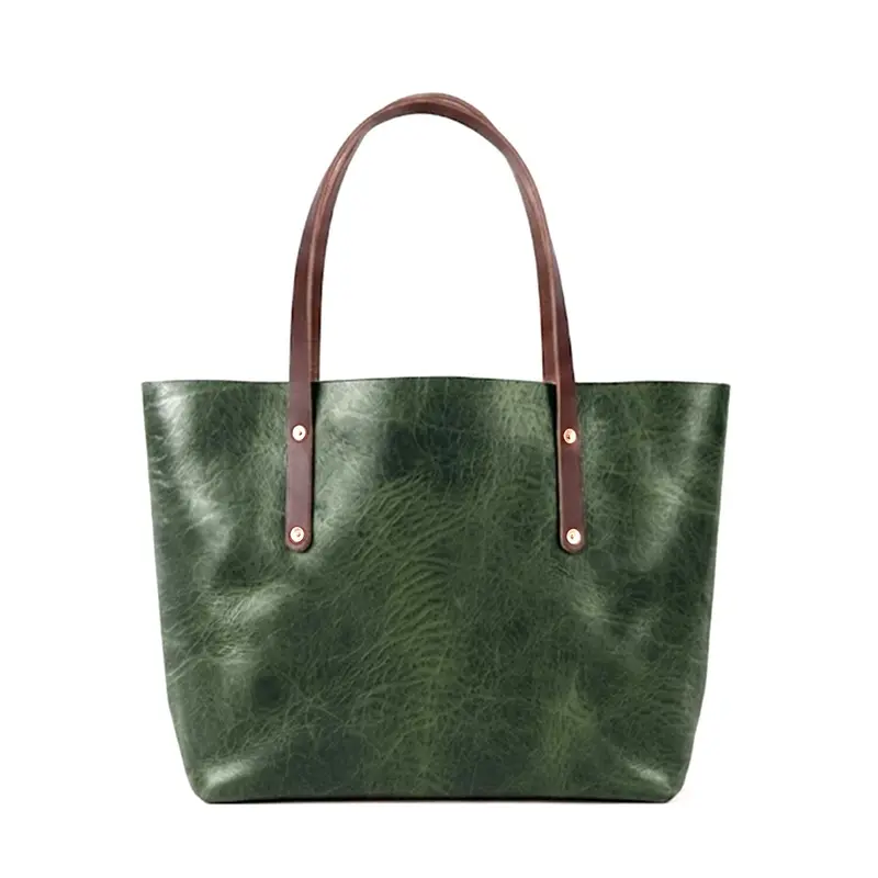 AVERY LEATHER TOTE BAG - LARGE - JADE BISON | MOCHA STRAPS