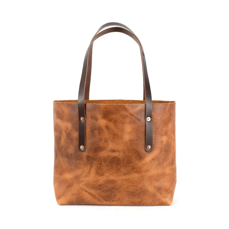 AVERY LEATHER TOTE BAG - MEDIUM - PEANUT BISON | MOCHA STRAPS