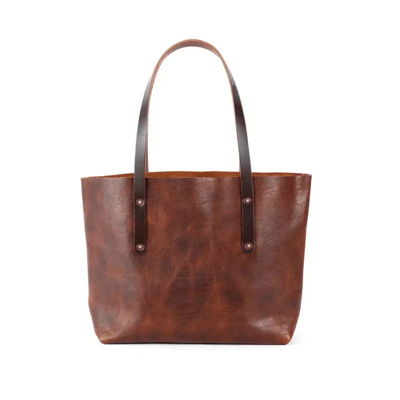 AVERY LEATHER TOTE BAG - MEDIUM - WHISKY BISON | MOCHA STRAPS