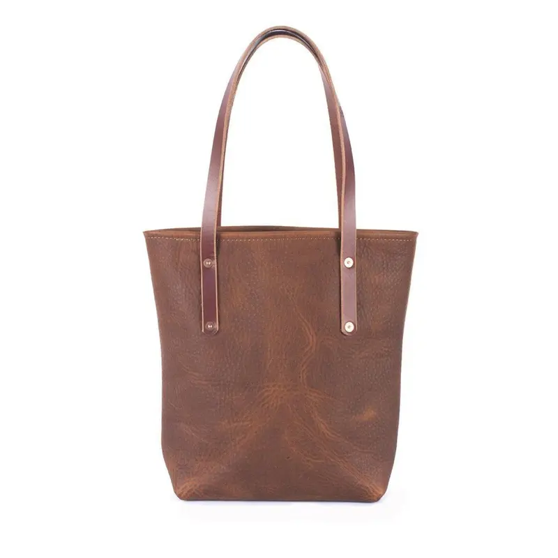 AVERY LEATHER TOTE BAG - SLIM MEDIUM - OLIVE | SADDLE STRAPS