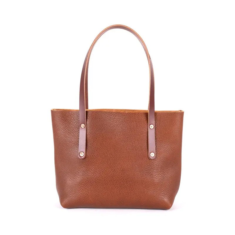 AVERY LEATHER TOTE BAG - SMALL - SADDLE | SADDLE STRAPS