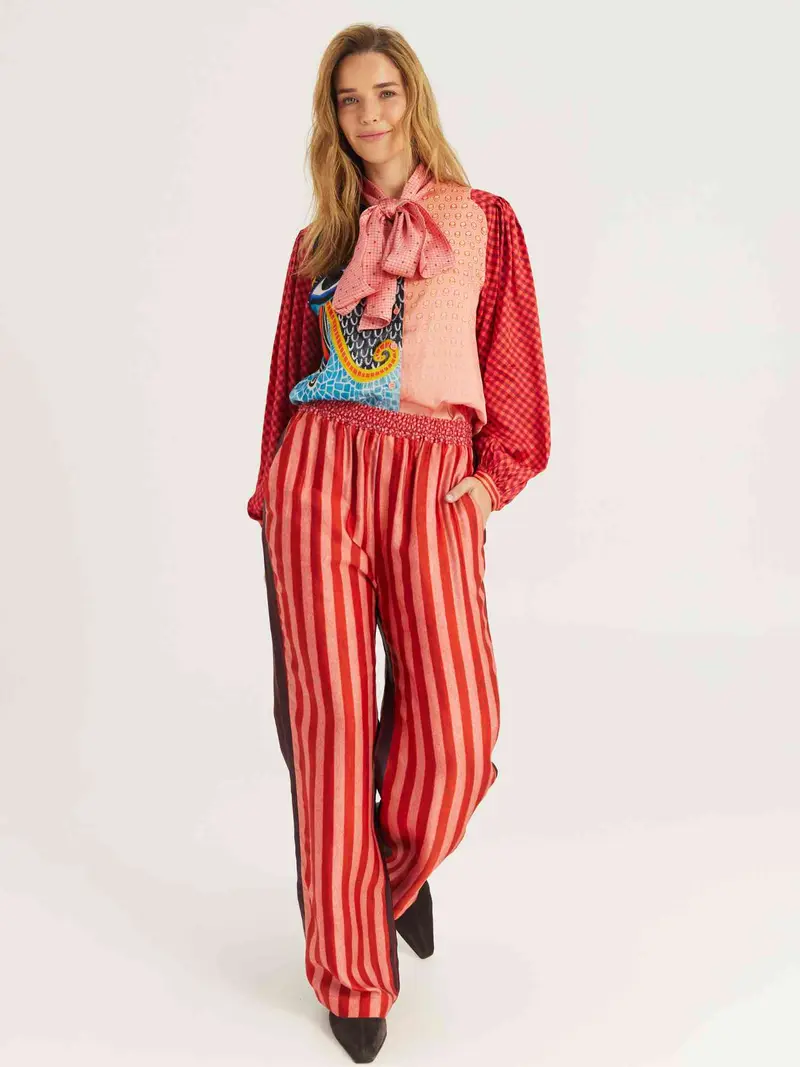 Bailey Red Aura Straight-Leg Pants