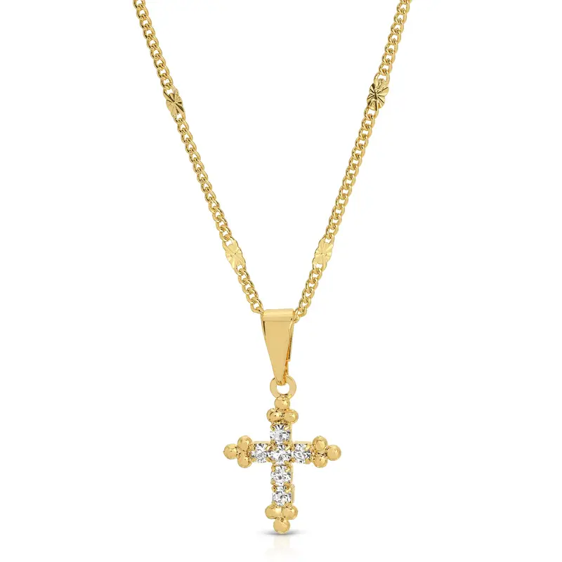 Bali Cross Necklace in Gold