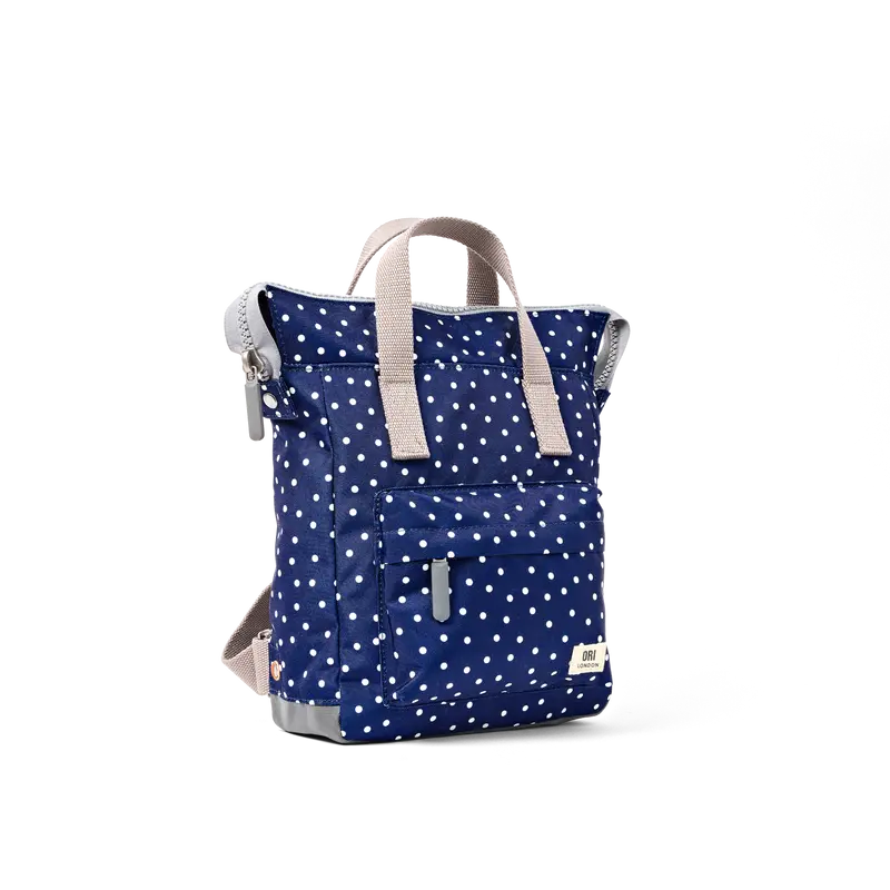 Bantry Backpack in Navy Polka Dot