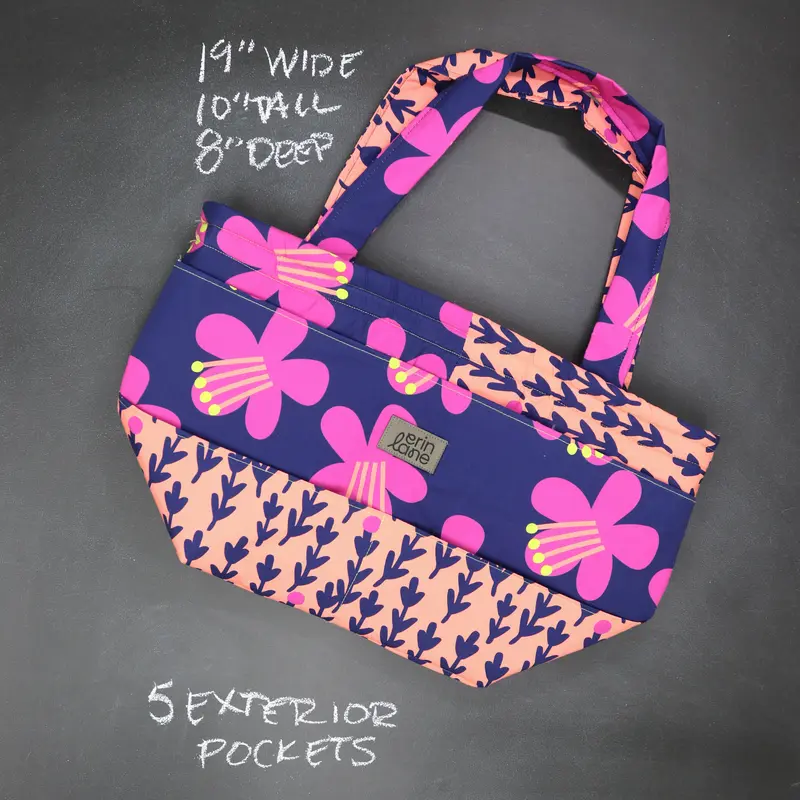 Barrel Tote Bag in Midnight Swim