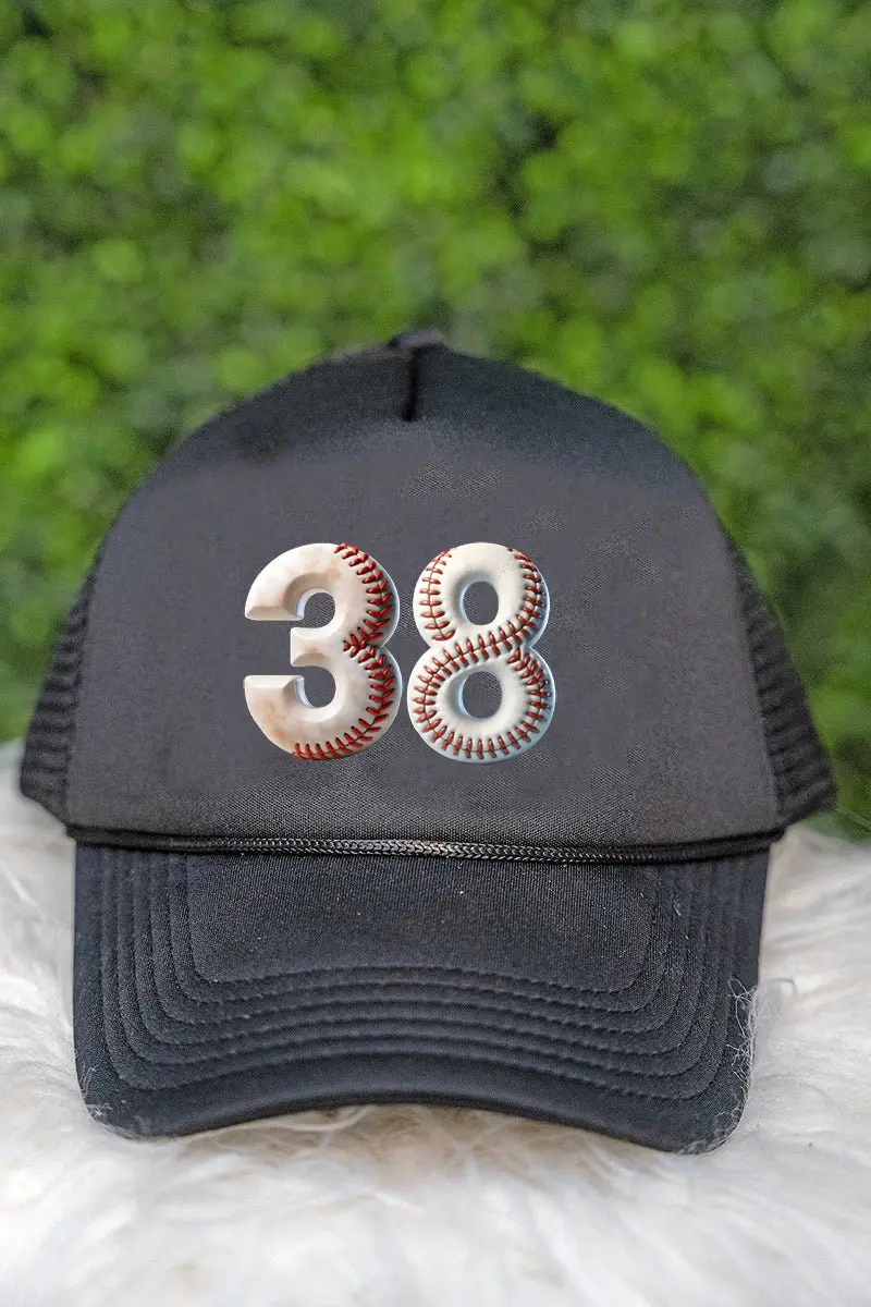 Baseball Seams Number Customize Foam Mesh Back Trucker Cap