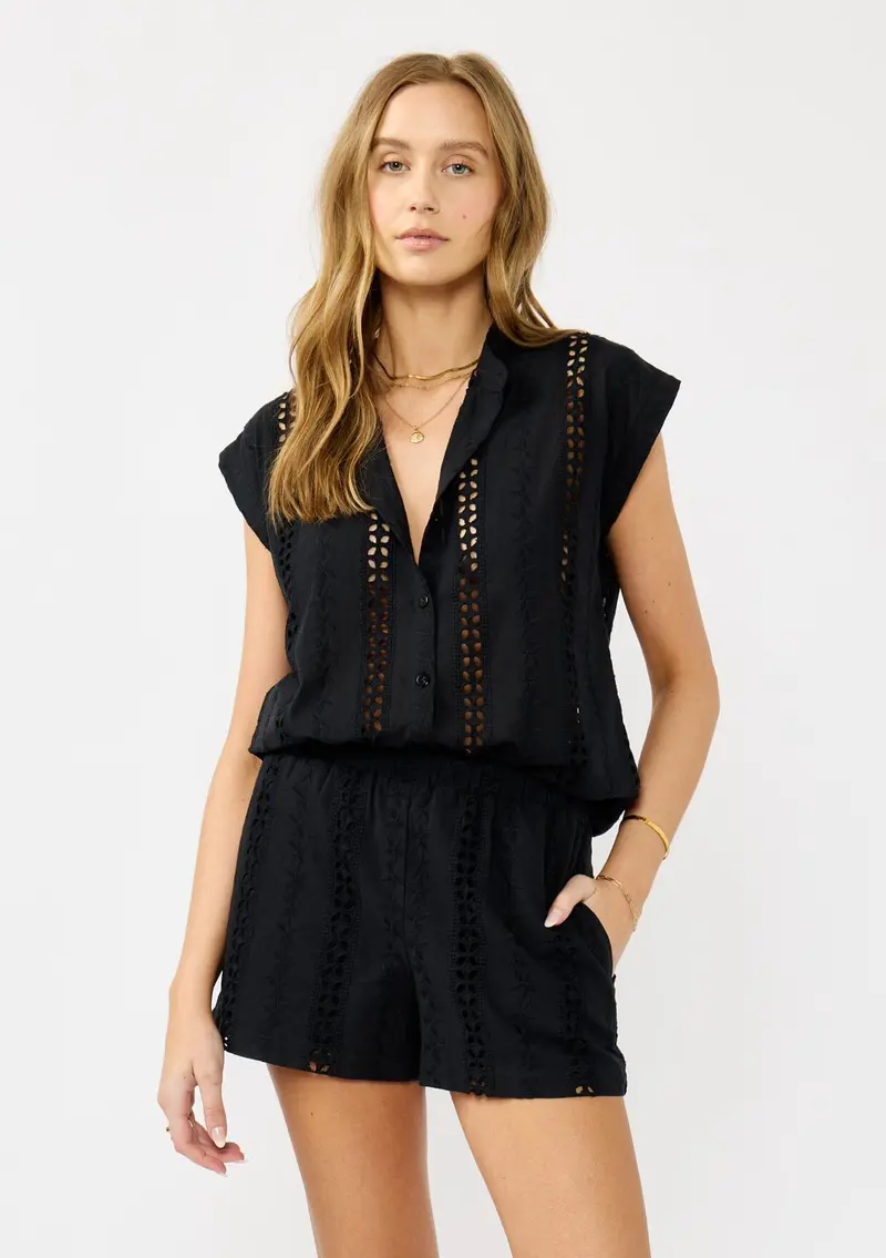 Beachfront Eyelet Camp Shirt