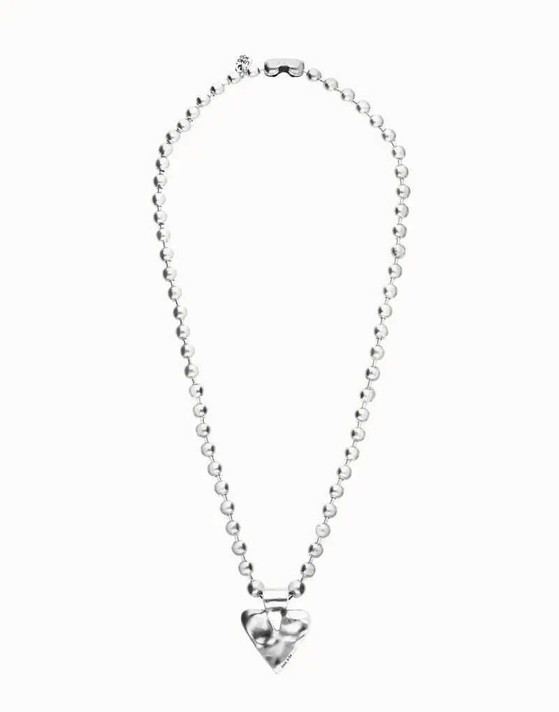 Beat Long Necklace in Silver