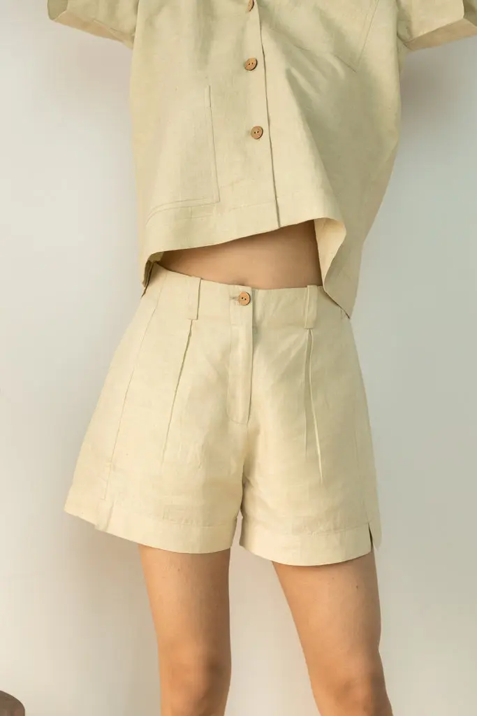 Beige Casual Short